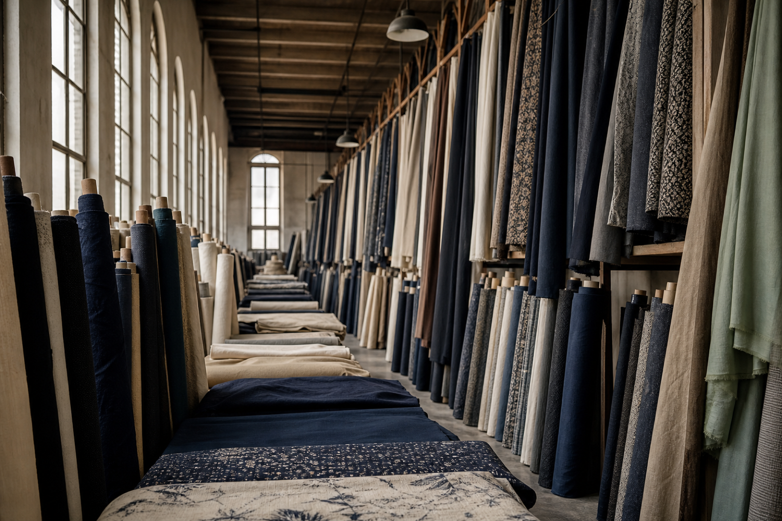 Fabric archive hall — continuous collection across markets and sources